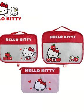 Sanrio Hello Kitty Apple Collection Travel 3 Set Bag NWT